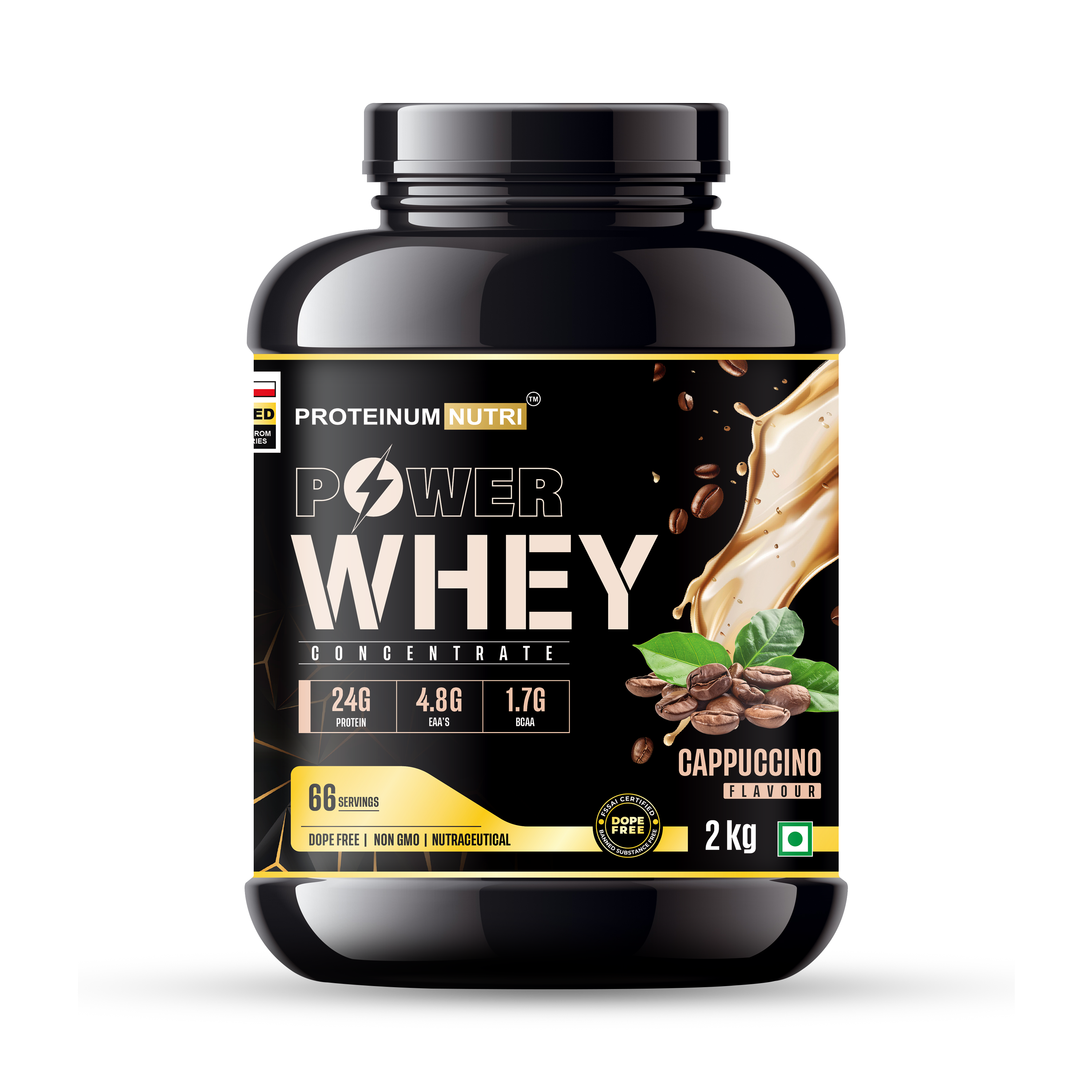 Power Whey Cappuccino Front Mock