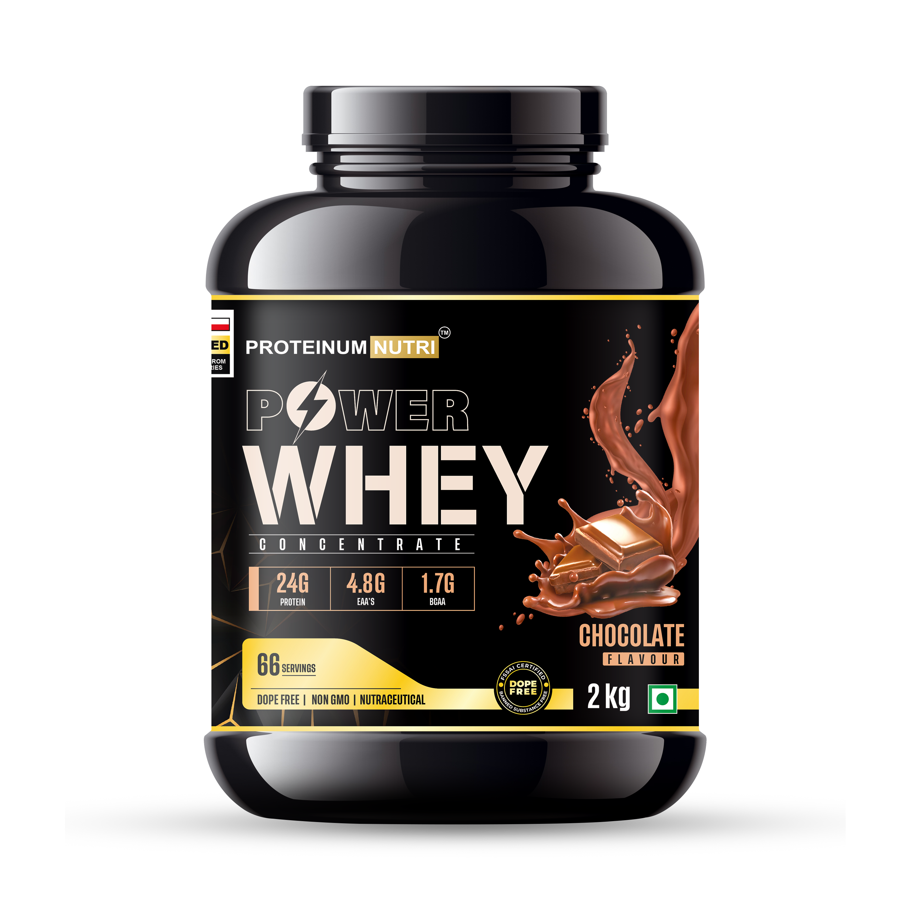 Power Whey Chocolate Front Mock