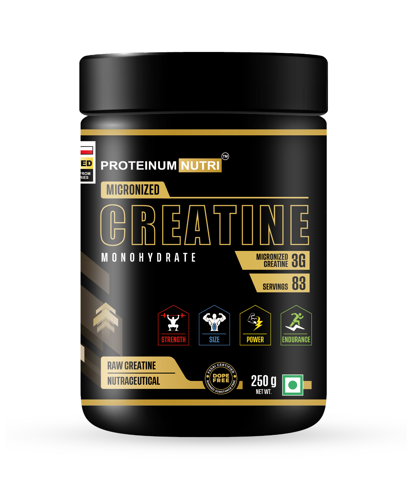 Creatine 250 g Front Mock