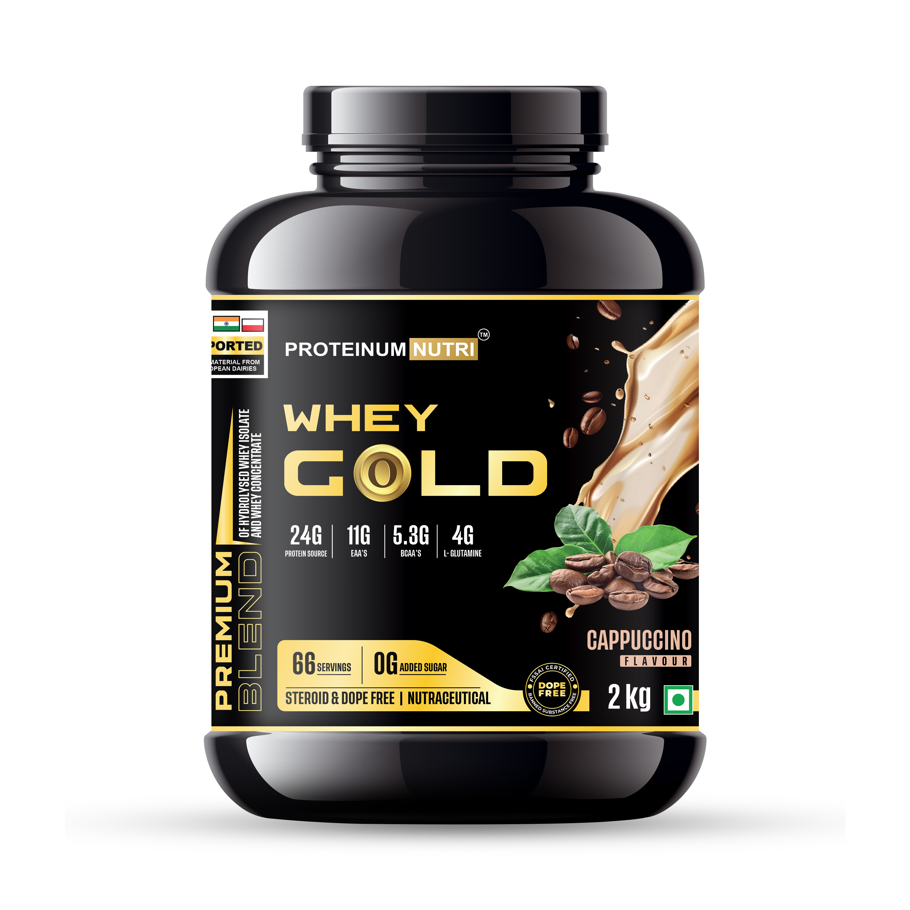 Whey Gold 2 kg cappuccino Front Mock