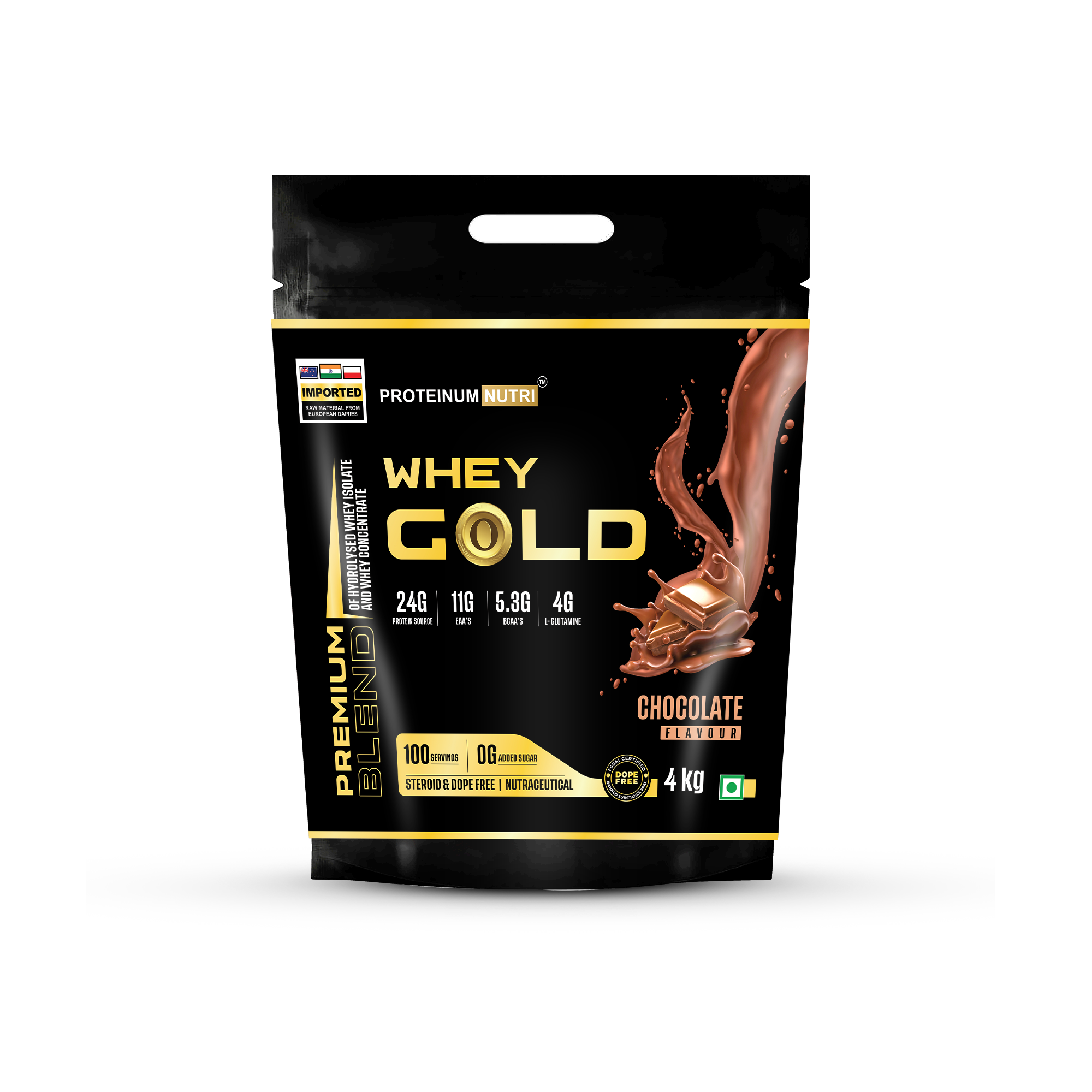 Whey Gold 4 kg Chocolate Front Mock