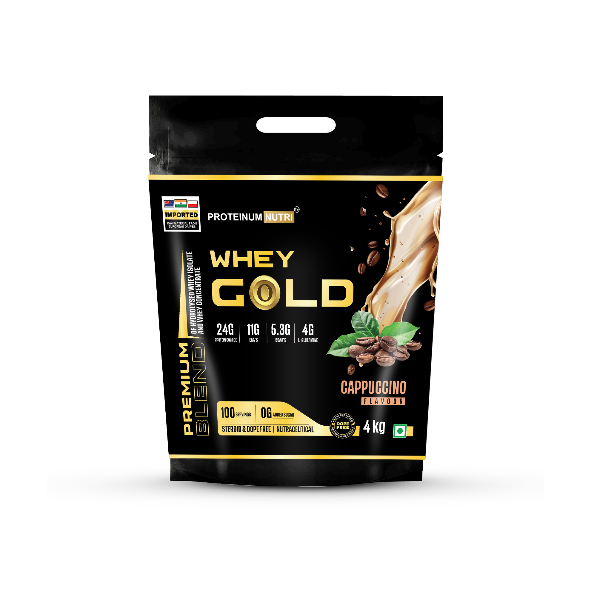 Whey Gold 4 kg cappuccino Front Mock